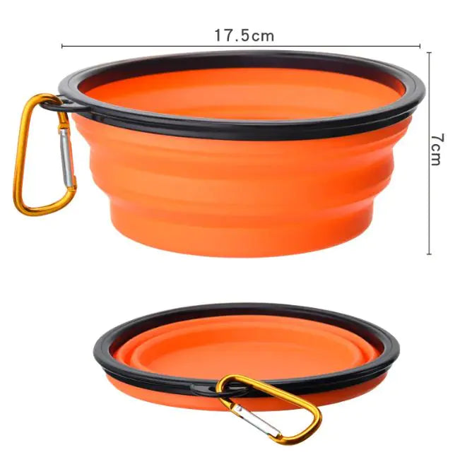 Outdoor Portable Folding Bowl For Dogs And Cats With Keychain