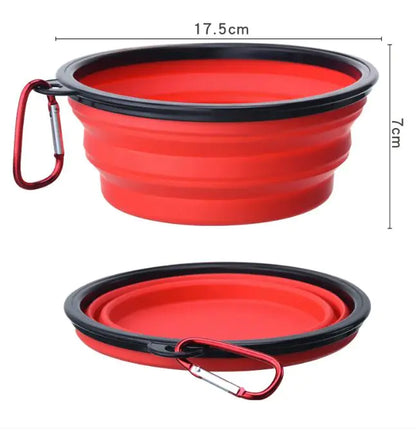 Outdoor Portable Folding Bowl For Dogs And Cats With Keychain